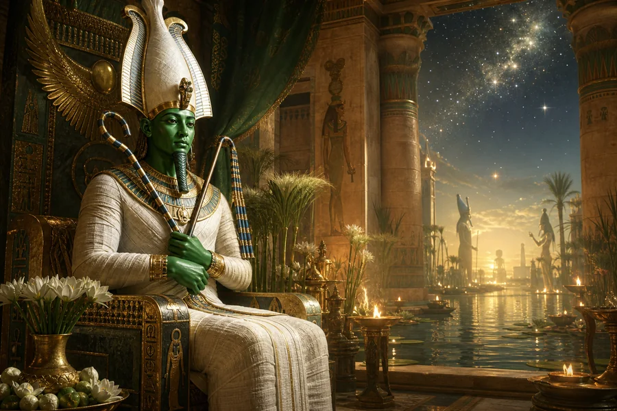 Osiris, seigneur de l'au-delà, illustration mythologique