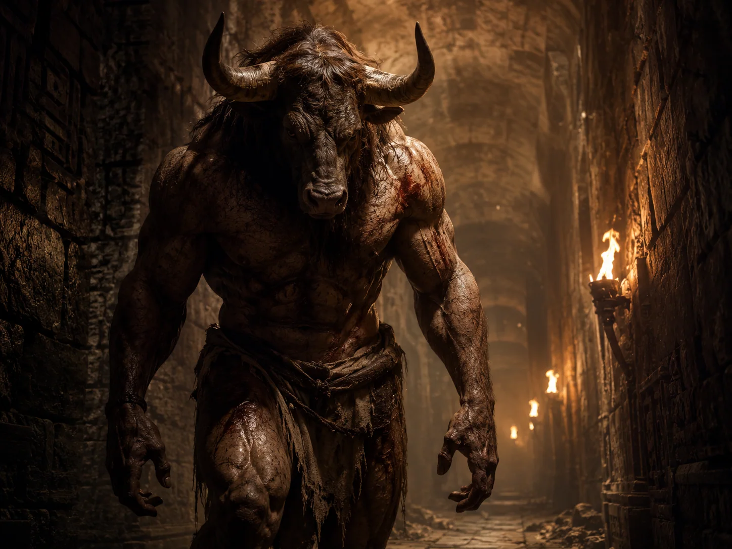 Illustration du Minotaure dans le Labyrinthe