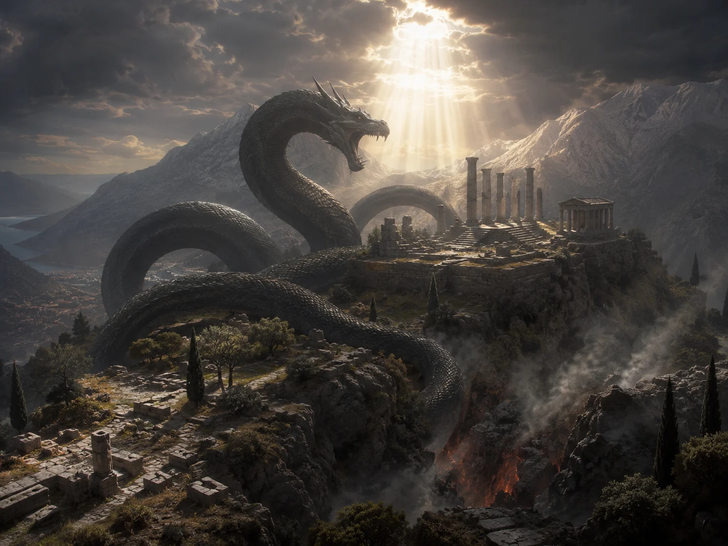 Illustration de Python, serpent de Delphes
