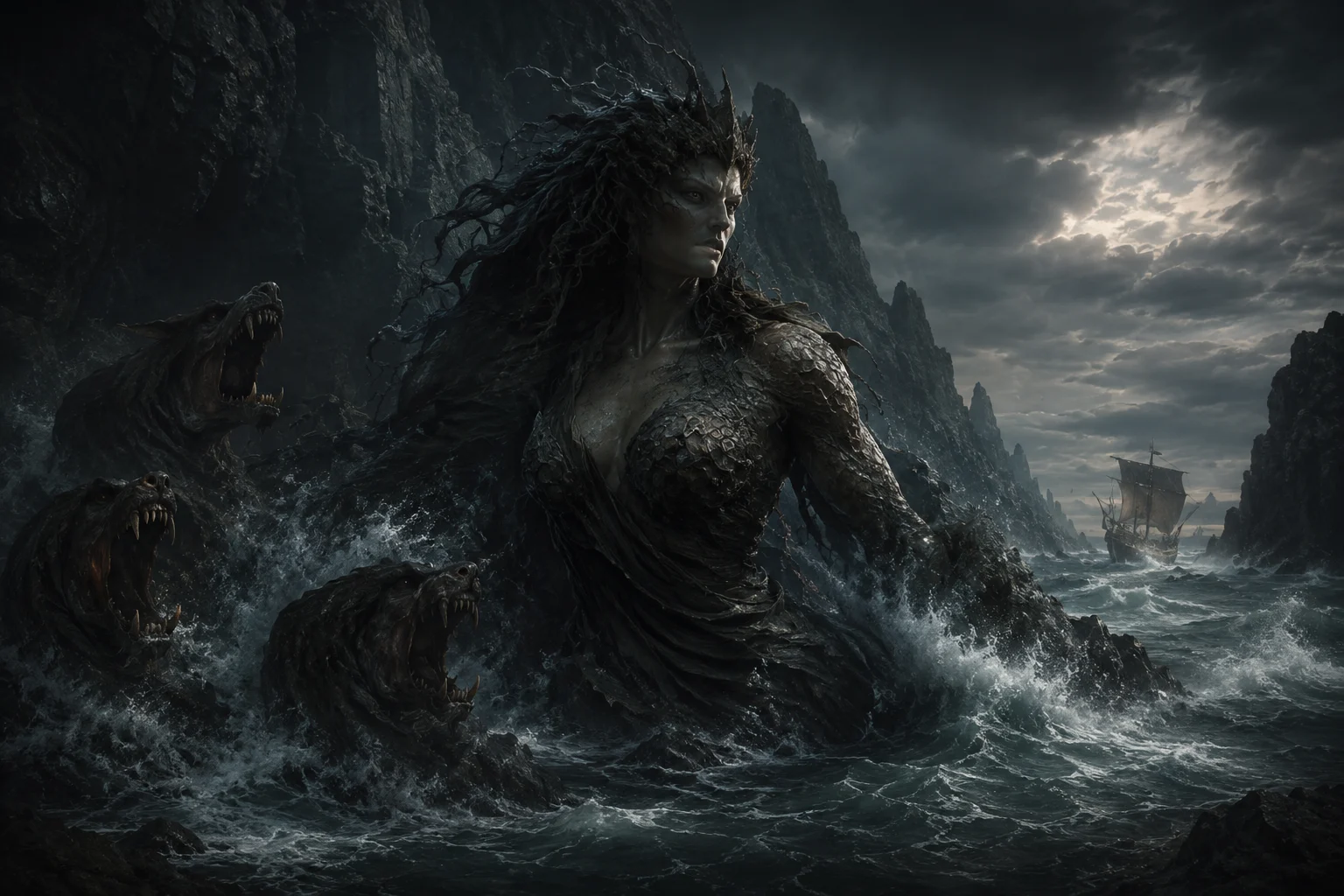 Illustration de Scylla, monstre marin