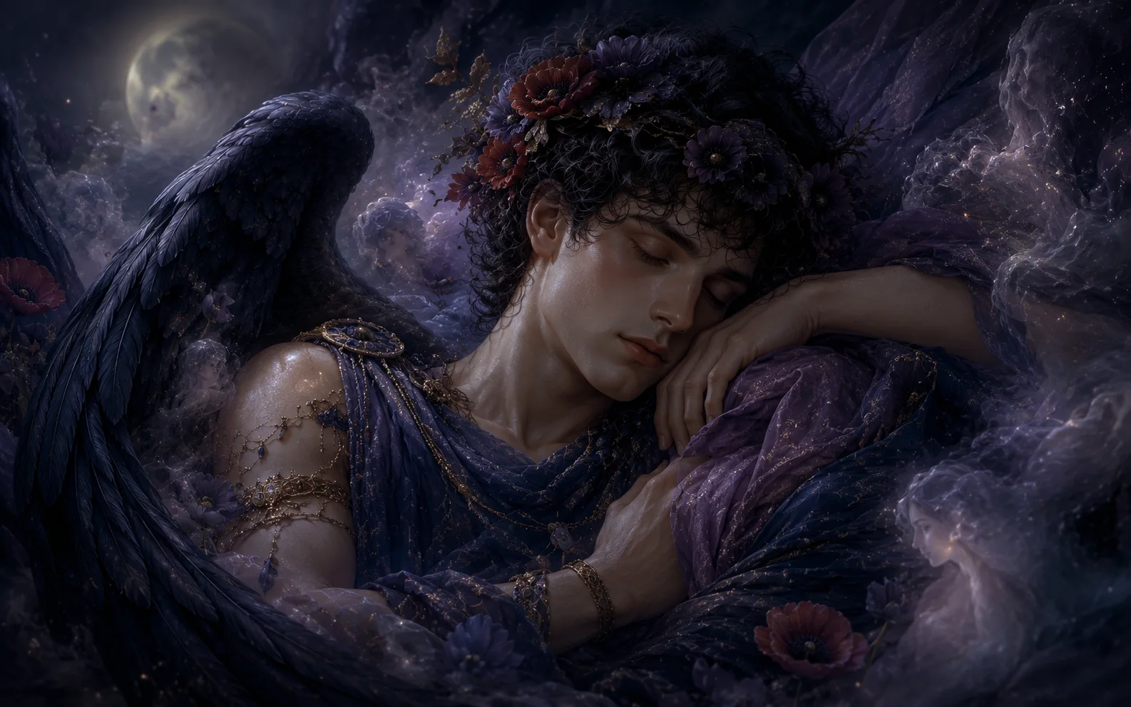Hypnos, dieu du sommeil, figure ailée associée aux songes et au pavot