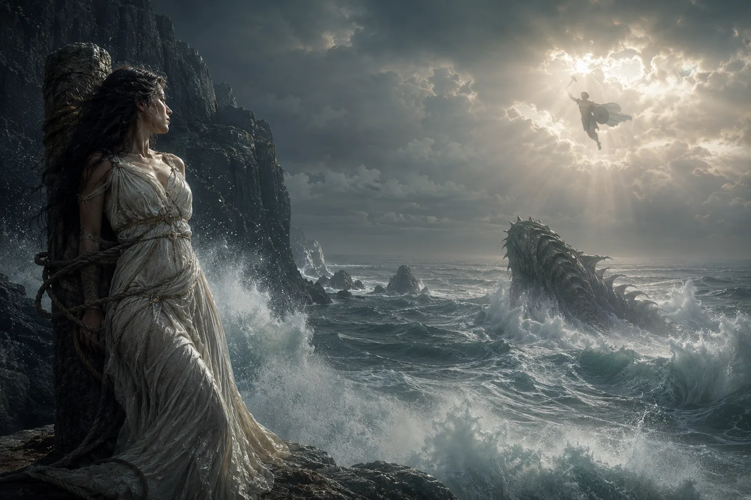 Andromède face à la mer et au mythe de Persée