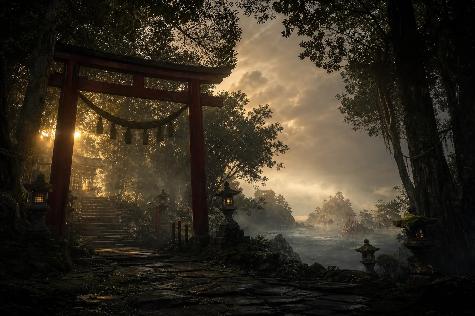 Paysage mythologique de la future section japonaise