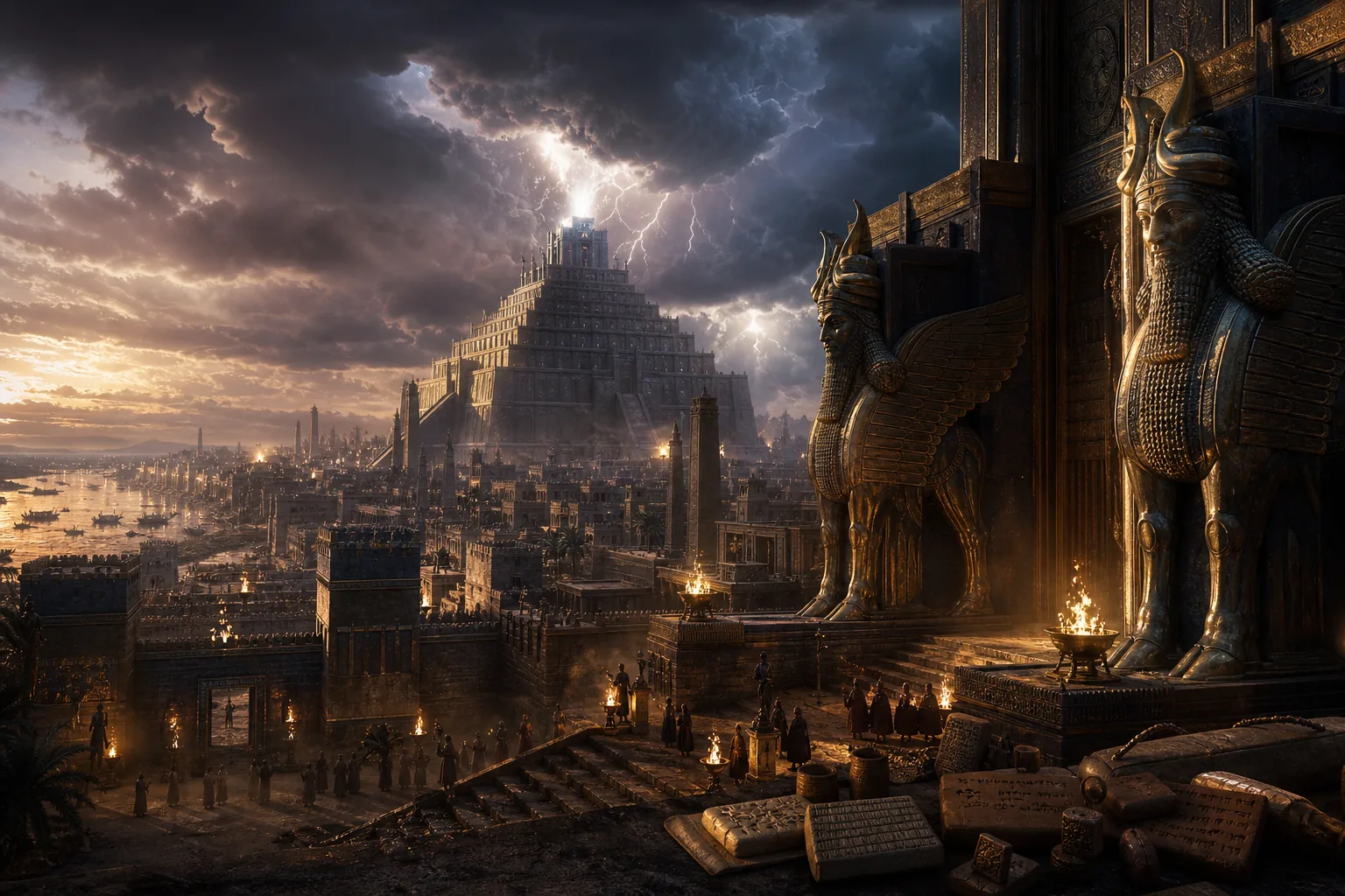 Paysage mythologique de la future section mésopotamienne