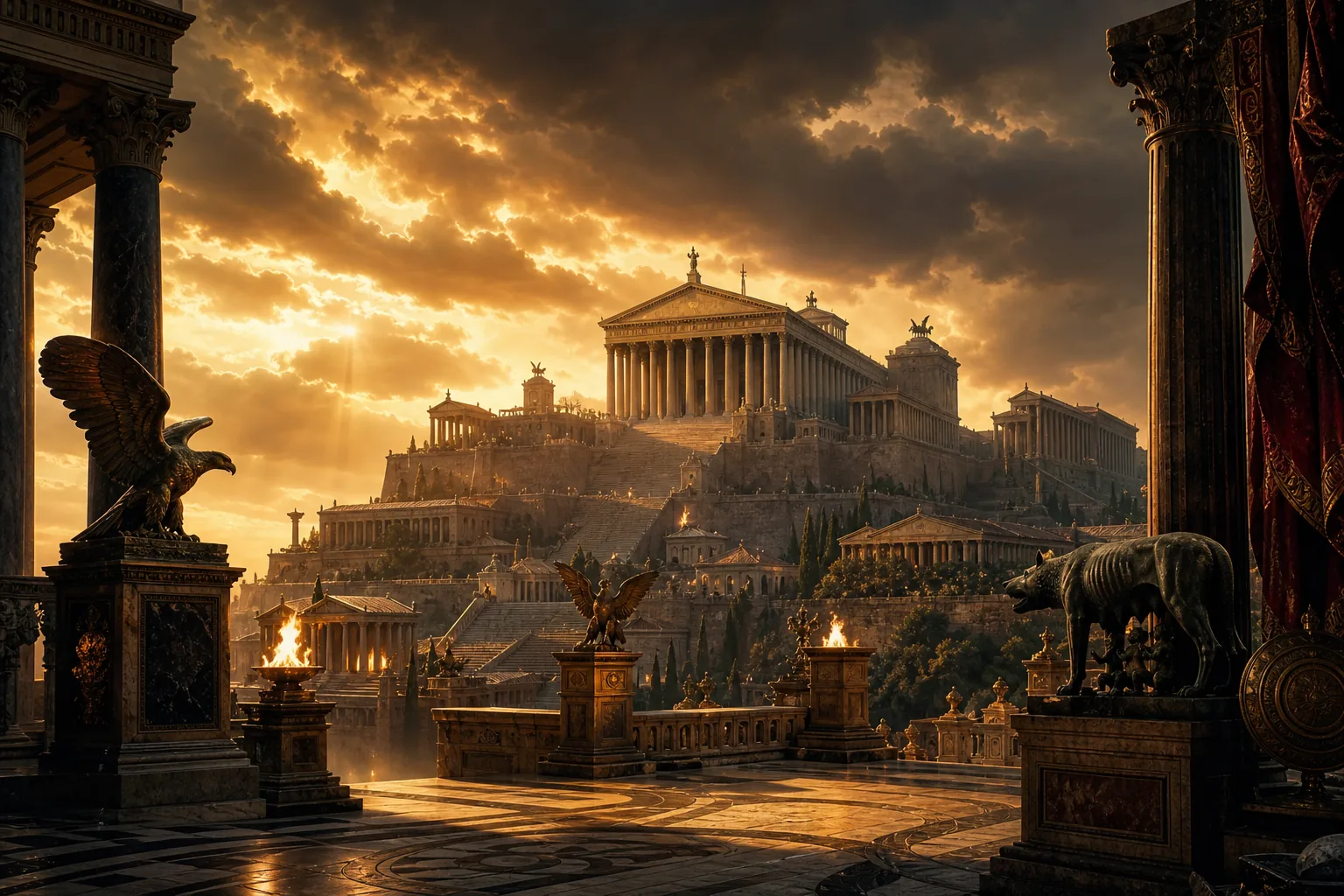 Paysage mythologique de la future section romaine