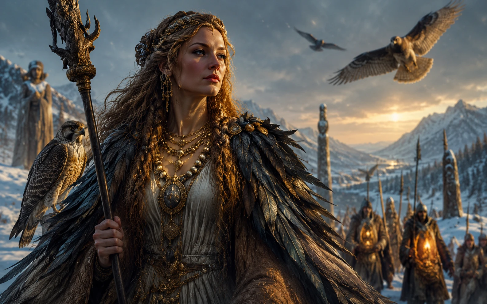 Freyja, déesse de l'amour, illustration stylisée