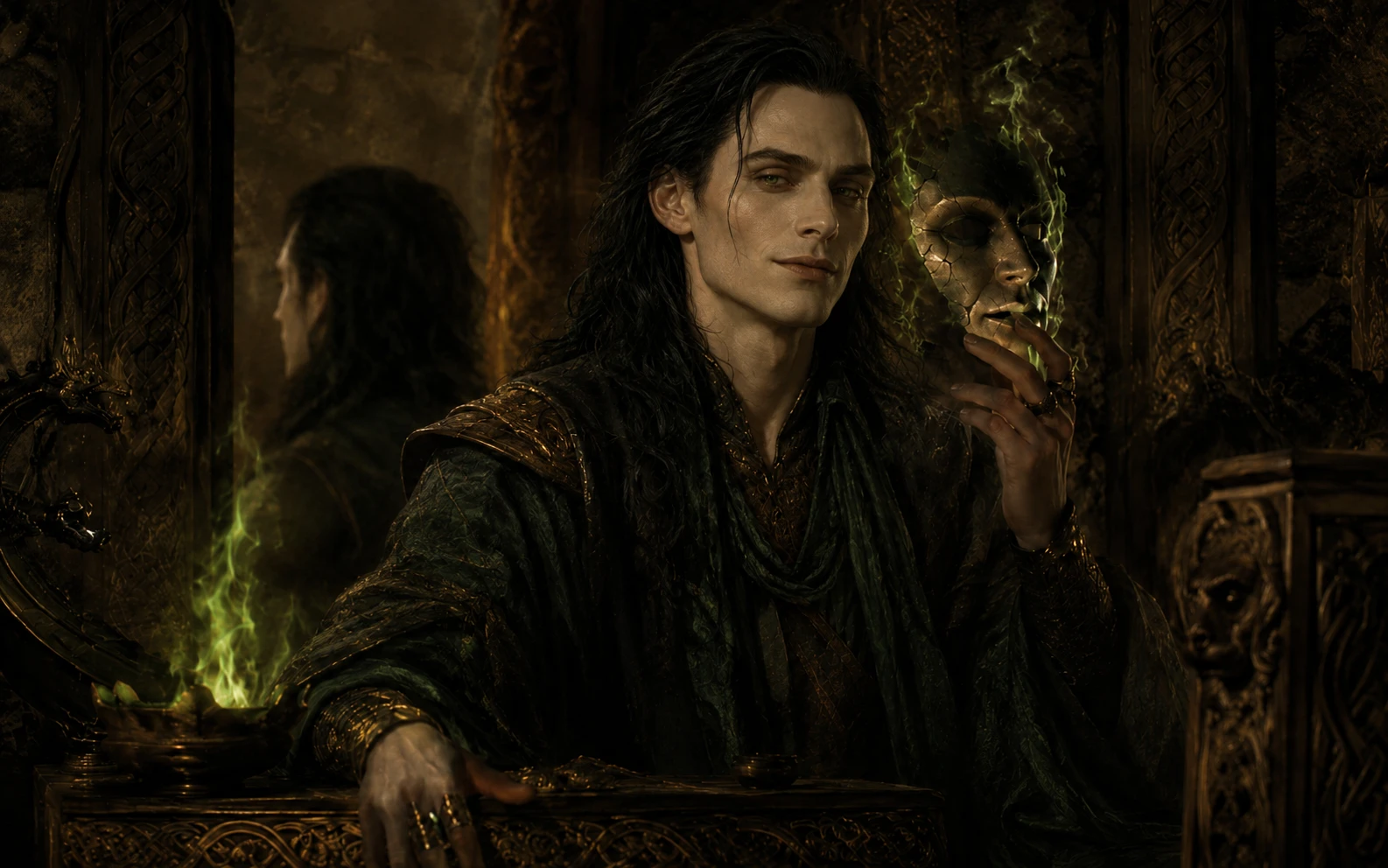 Loki, dieu farceur, illustration stylisée