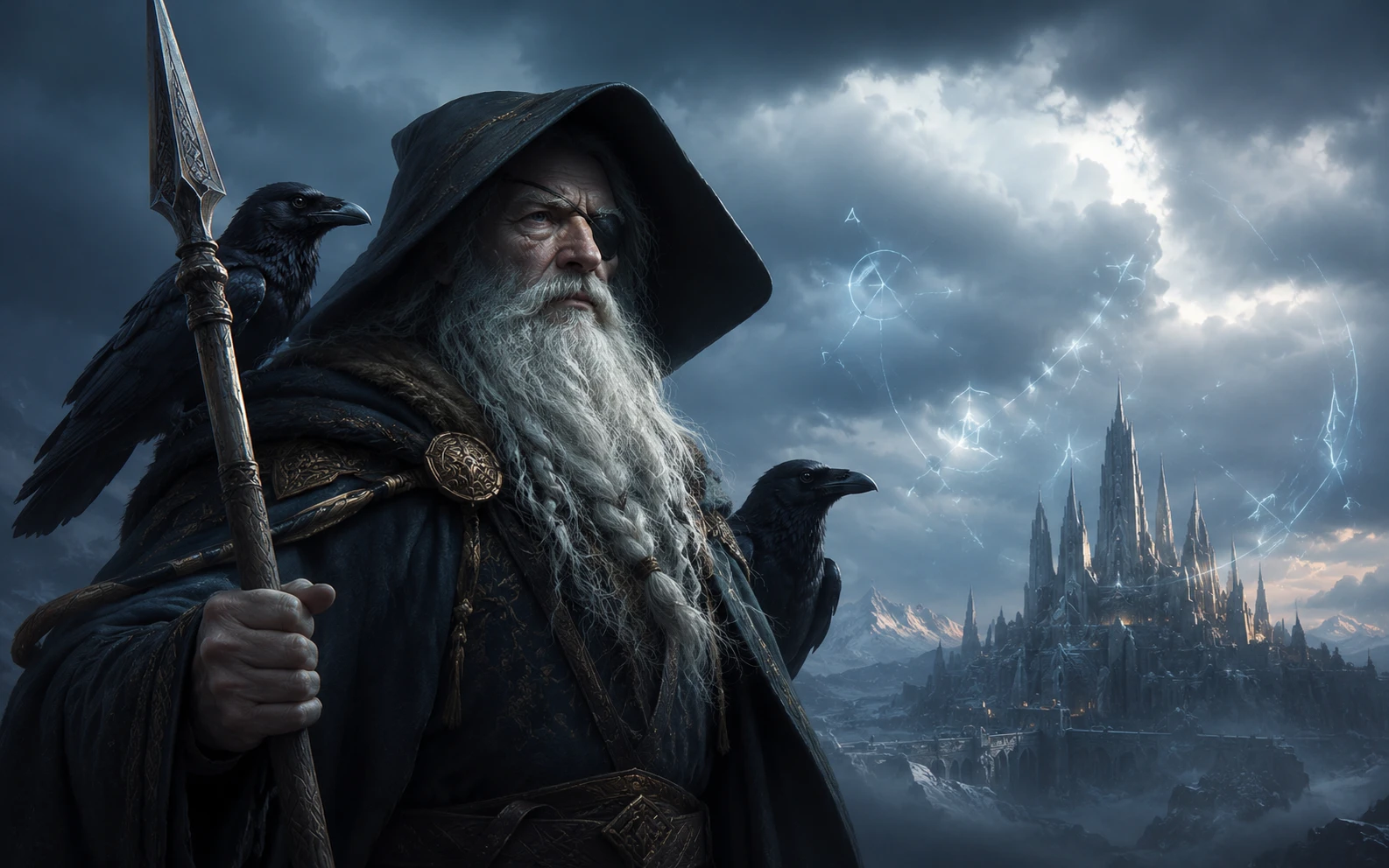 Odin, père de tout, illustration stylisée